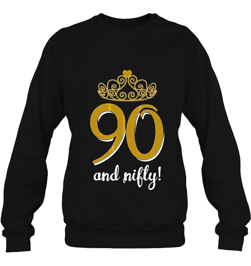 90 & Nifty With Tiara Birthday Gift Premium Shirt For Ladies Mugs