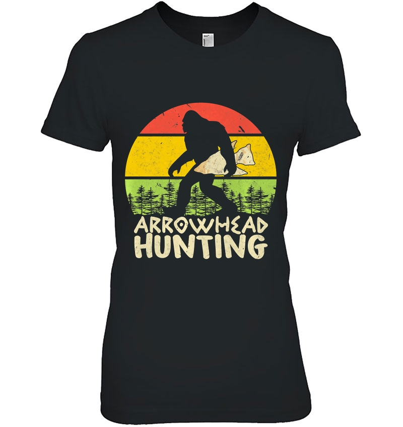 Bigfoot Arrowhead Hunting Tshirts Retro Vintage Artifacts Premium Hoodie