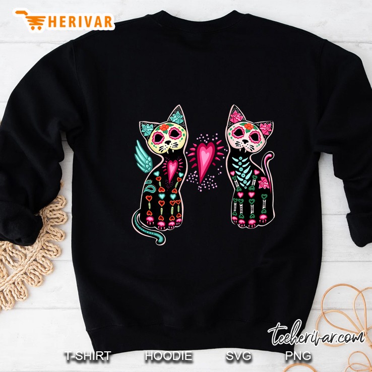 Day Of The Dead Cats Cat Lovers Dia De Los Muertos Gifts Premium Sweatshirt