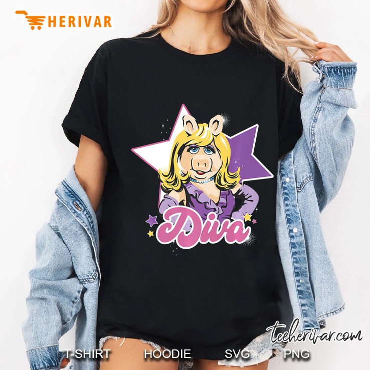 The Muppets Miss Piggy Diva Portrait Premium Ladies Tee