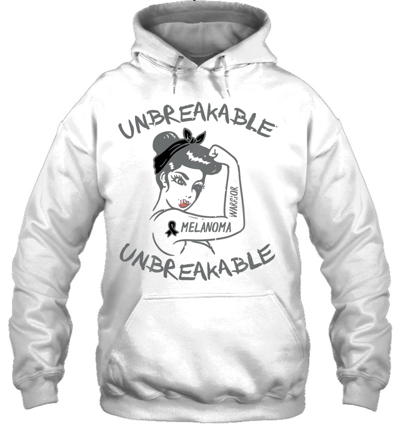 Ms Unbreakable Melanoma Skin Cancer Awareness Ribbon Women Hoodie