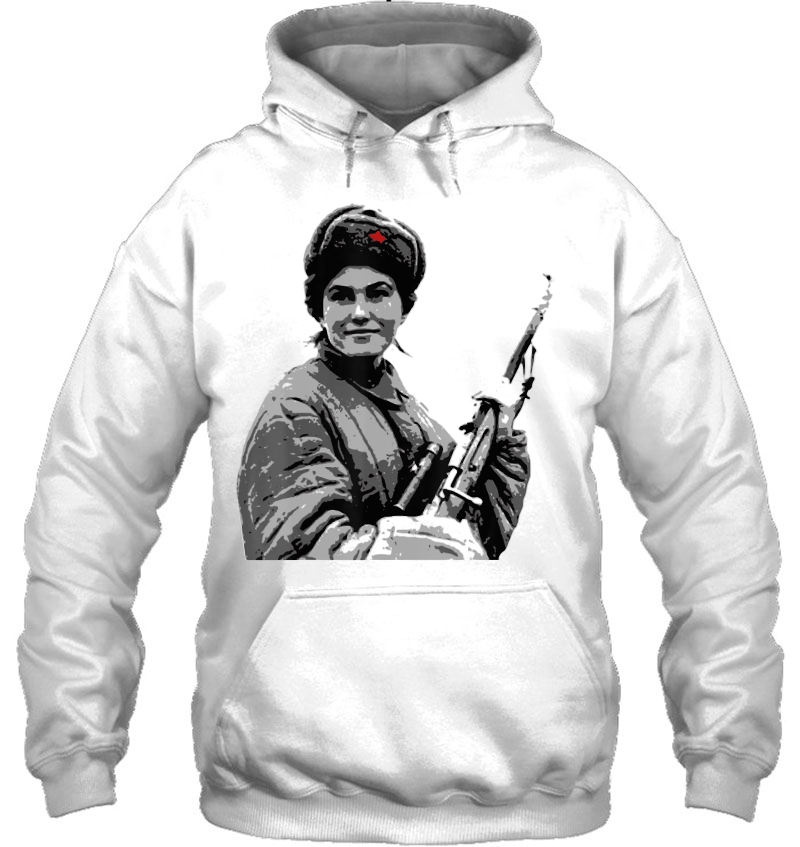 Russian Female Sniper Ww2 Vintage Poster Hoodie