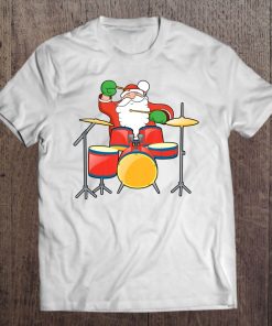 Santa Claus Drumming Christmas Holiday Tee