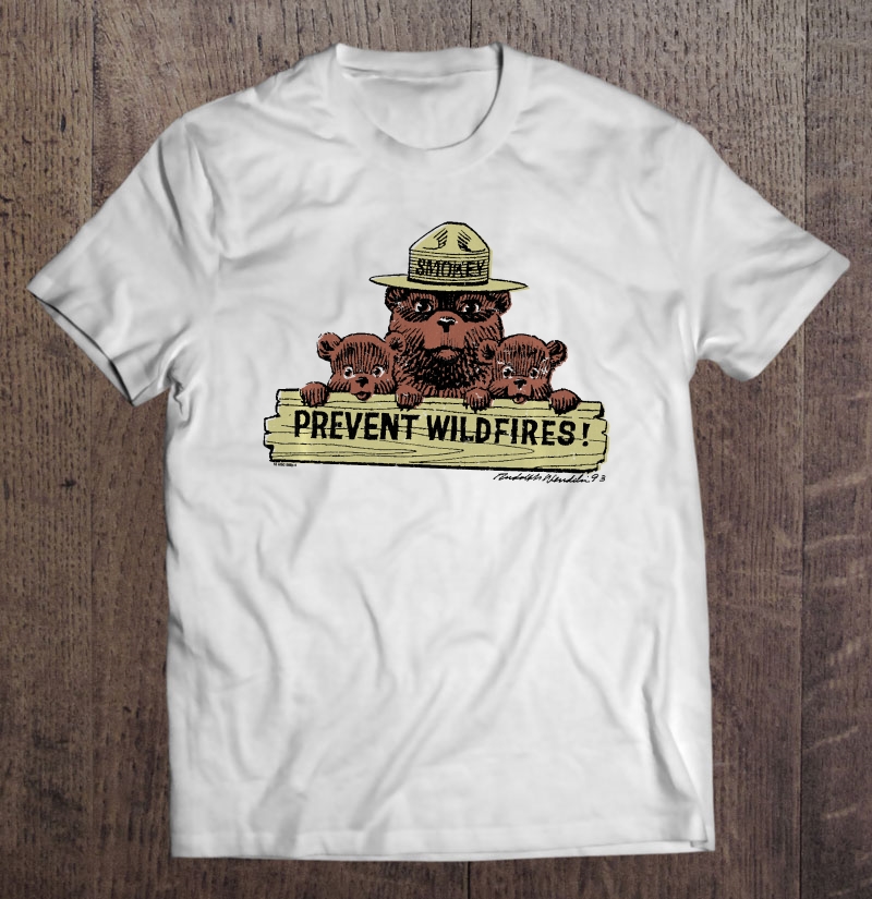 Smokey Bear Prevent Wildfires Sign With Cubs Shirt