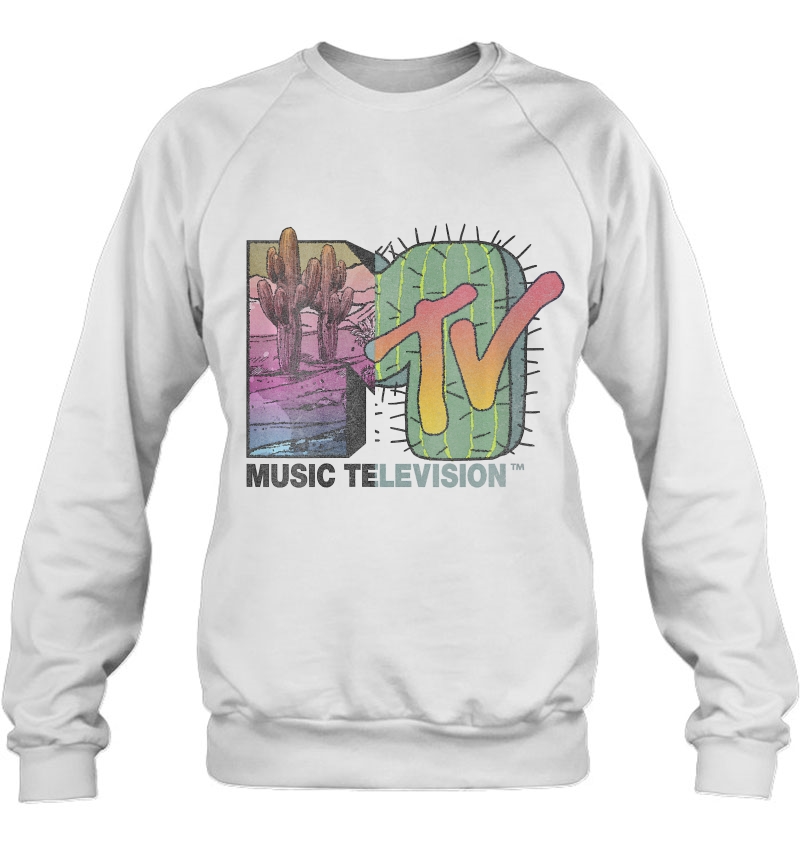 Womens Mtv Desert Cactus Split Retro Logo V-Neck Mugs