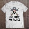 Womens My Boat My Rules Pirate Novelty Halloween V-Neck Tee