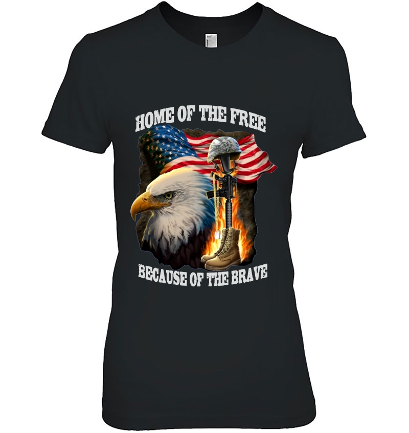 Home Of The Free Because Of The Brave Veteran Eagle American Flag Version Hoodie