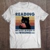 Reading Because Murder Is Wrong Black Cat Read Book Vintage Version Tee