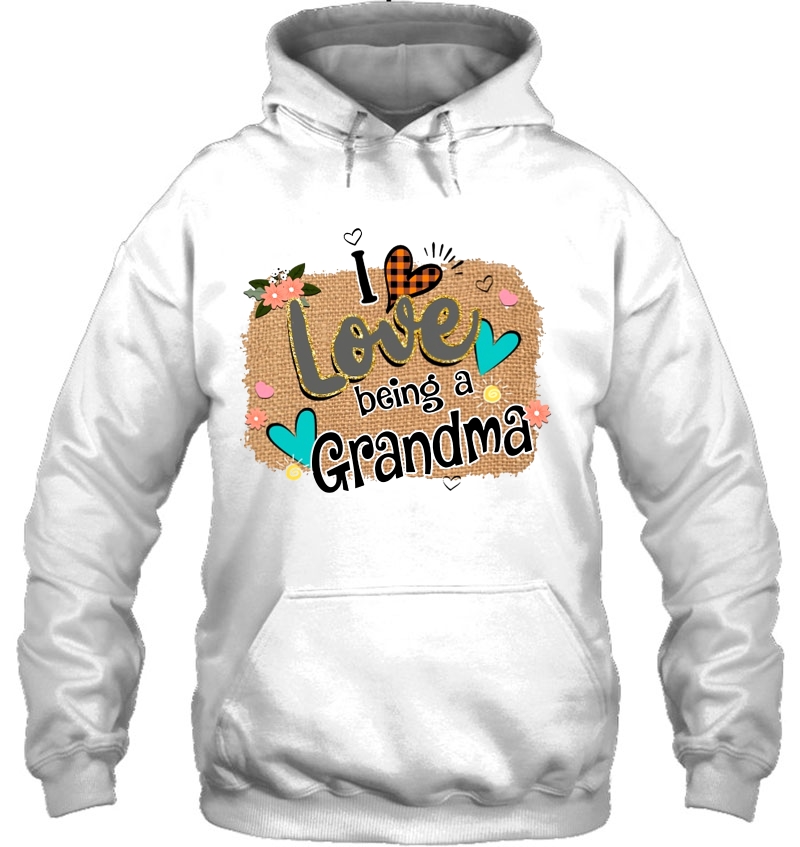 I Love Being A Grandma Plaid Heart Floral Version Hoodie