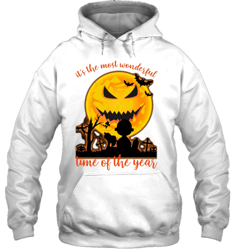 It's The Most Wonderful Time Of The Year Snoopy And Charlie Brown Halloween Moon Mugs