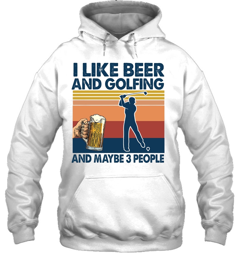 I Like Beer And Golfing And Maybe 3 People Vintage Version Mugs