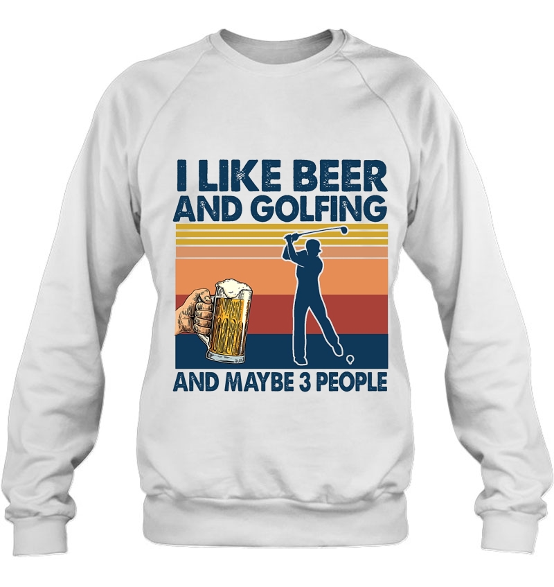 I Like Beer And Golfing And Maybe 3 People Vintage Version Mugs