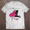 In October We Wear Pink Black Cat Pink Pumpkin Halloween Tee