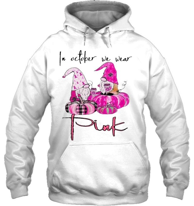 In October We Wear Pink Gnomes Pink Pumpkin Halloween Mugs