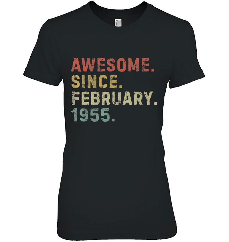 Awesome Since February 1955 65Th Birthday Gifts 65 Years Old Hoodie