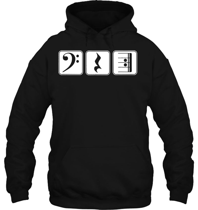 Bass Clef Play Rest Repeat Music Symbols Hoodie
