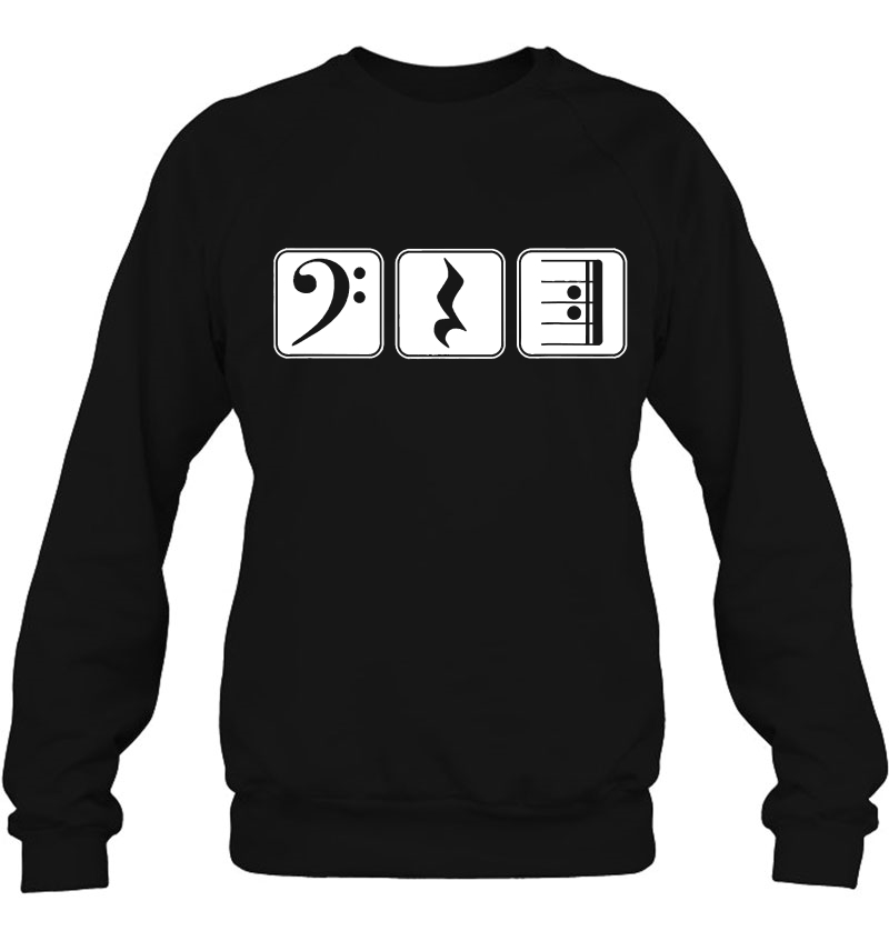 Bass Clef Play Rest Repeat Music Symbols Sweatshirt