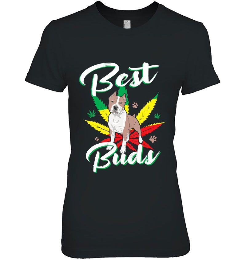 Best Buds Weed Pitbull Dog With Gold Marijuana Leaf Dog Gift Hoodie