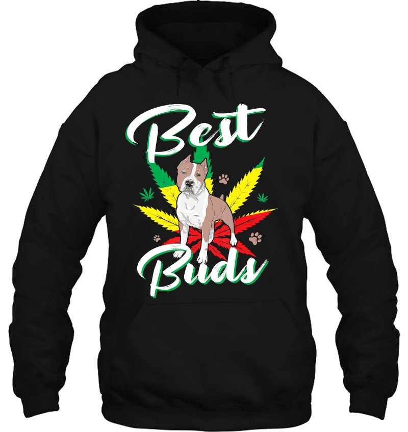 Best Buds Weed Pitbull Dog With Gold Marijuana Leaf Dog Gift Mugs