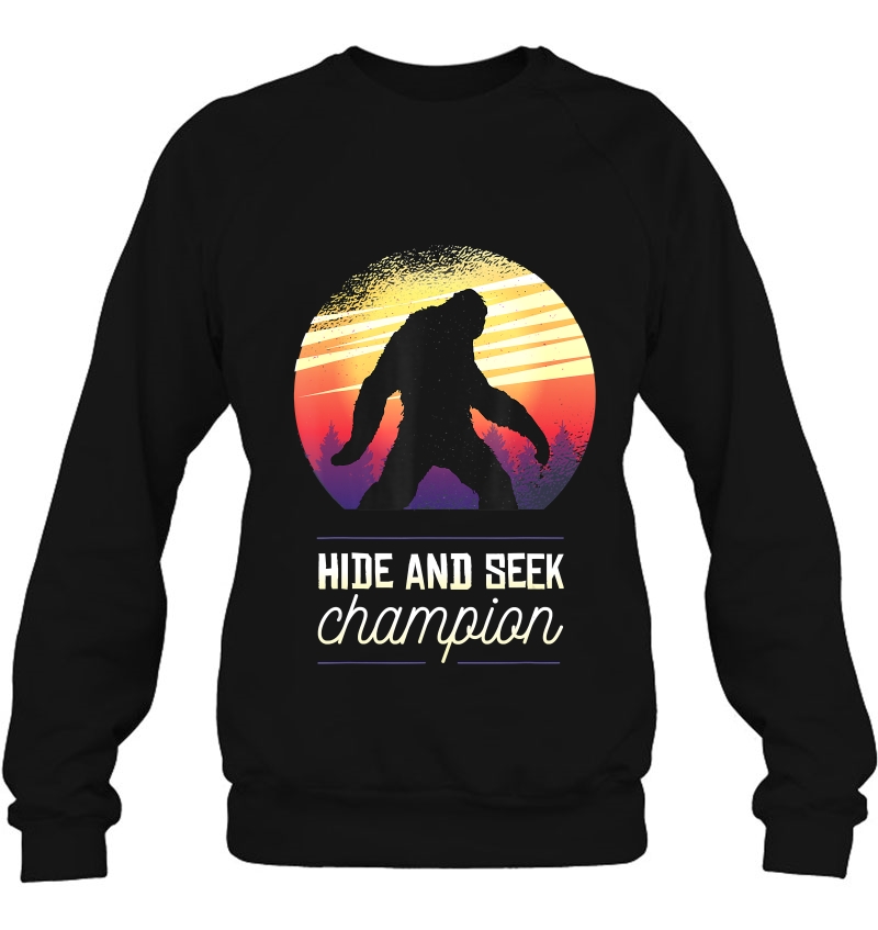 Bigfoot Hide And Seek Champion Funny Retro Vintage Style Sweatshirt