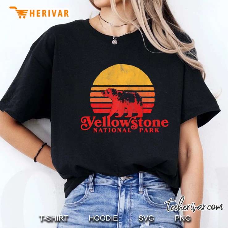 Retro Yellowstone National Park Shirt - Bear & Vintage Sun Ladies Tee