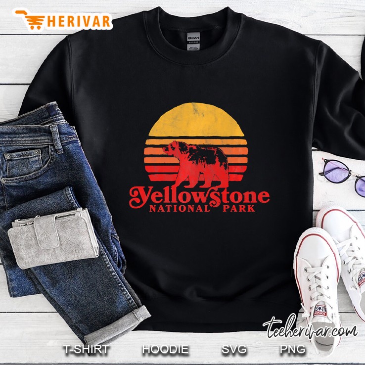 Retro Yellowstone National Park Shirt - Bear & Vintage Sun Sweatshirt