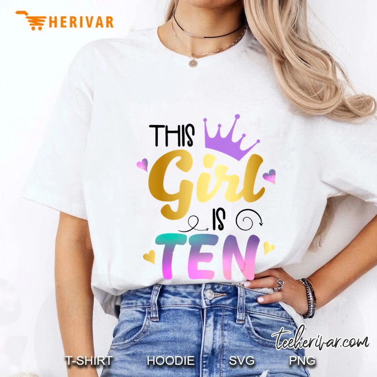 Ten Birthday Double Digits Shirt 10Th Birthday Outfit Ladies Tee