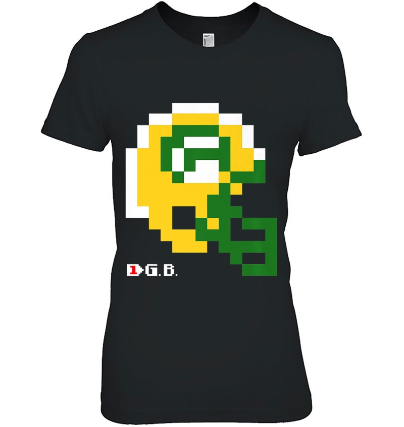 8-Bit Retro Vintage Video Game Green Bay Football Ladies Tee