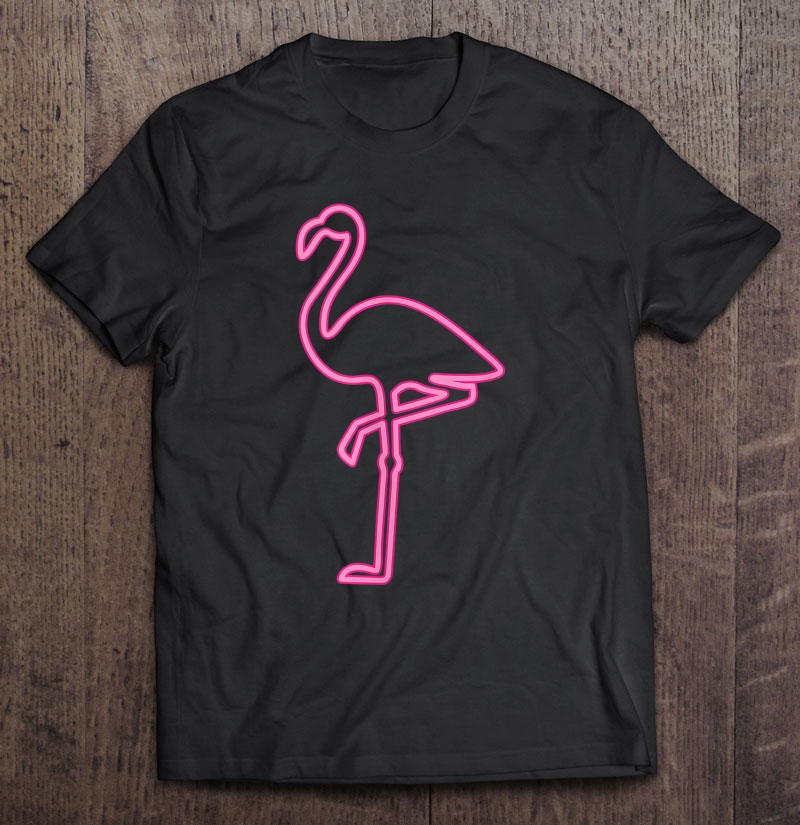 80S Retro Night Signboard Flamingo Shirt Funny Pink Flamingo Tank Top Shirt