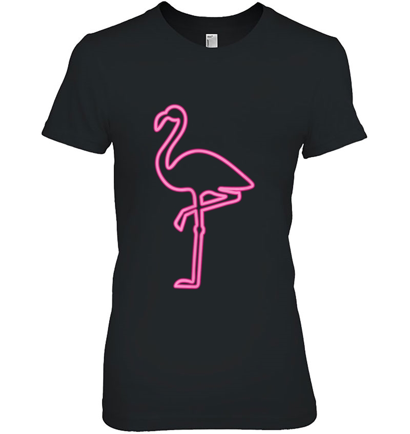 80S Retro Night Signboard Flamingo Shirt Funny Pink Flamingo Tank Top Hoodie