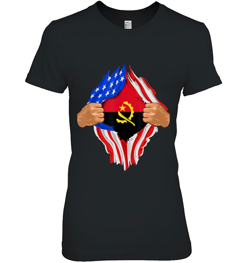 Angolan Blood Inside Me Angola Flag Gift Ladies Tee