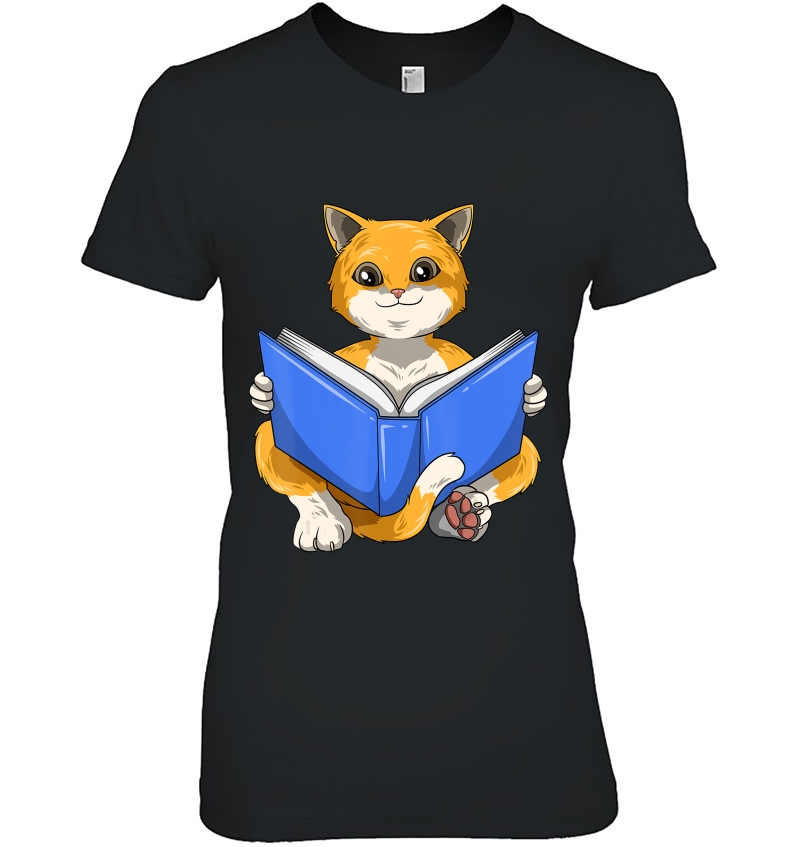 Cat Reading Book Cat Book Lover Hoodie