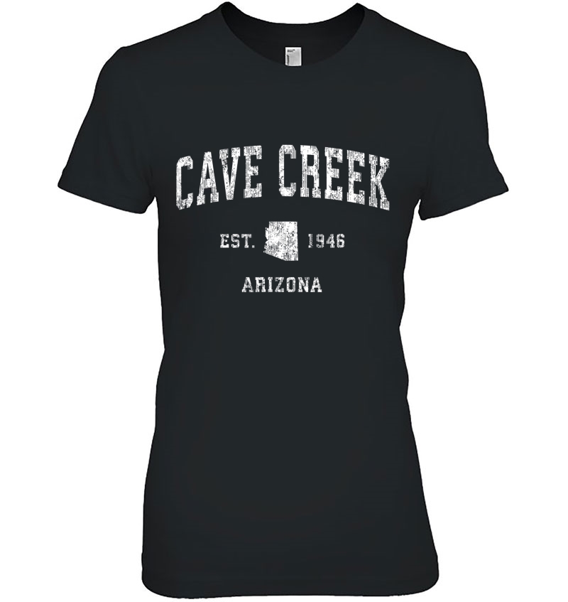 Cave Creek Arizona Az Vintage Athletic Sports Design Ladies Tee