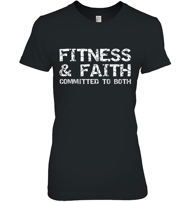 Christian Quote For Men Fitness & Faith Committed To Both Premium Hoodie