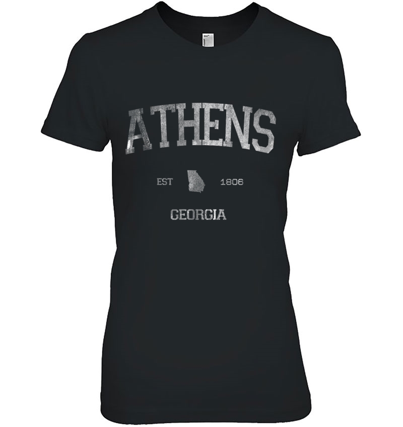 Classic Athens Georgia Ga State Vintage Sports Style Ladies Tee