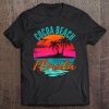 Cocoa Beach Florida Palm Tree Island Pink Sunset Tank Top Tee