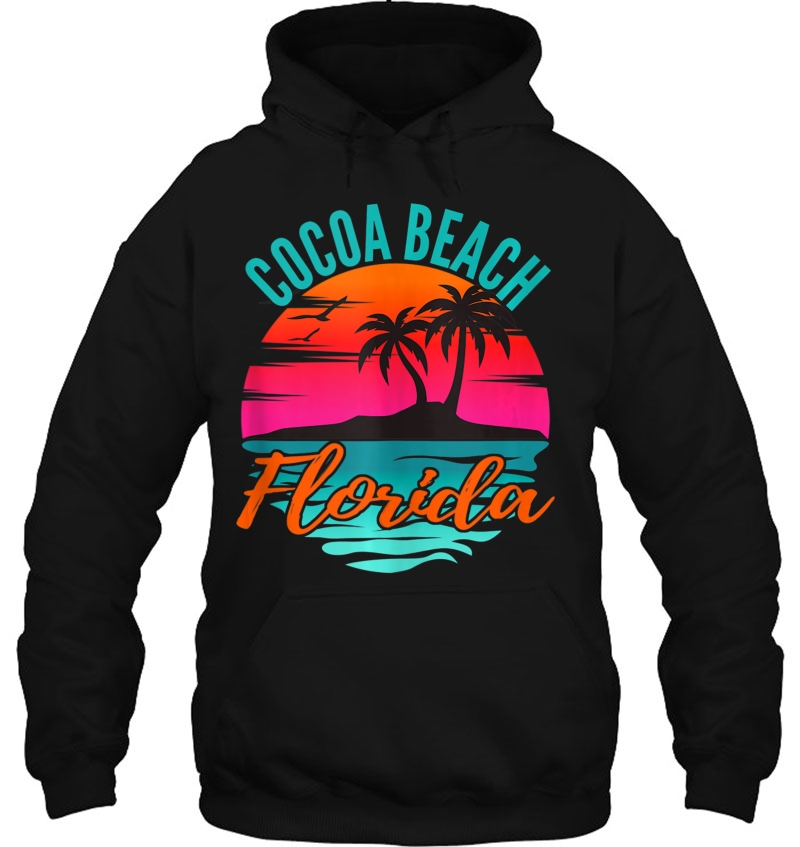 Cocoa Beach Florida Palm Tree Island Pink Sunset Tank Top Mugs