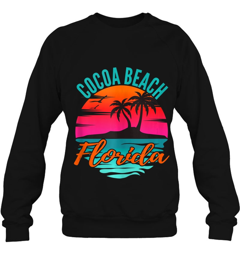 Cocoa Beach Florida Palm Tree Island Pink Sunset Tank Top Mugs