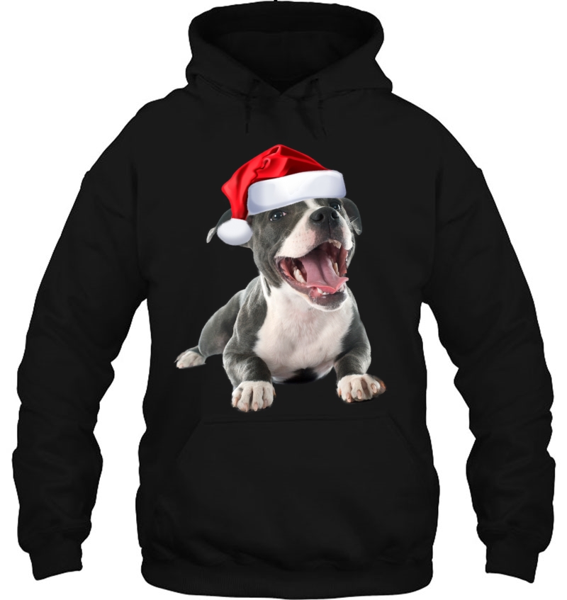 Cute Pit Bull Shirt Santa Hat Image Funny Dog Christmas Gift Mugs