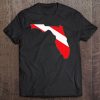 Florida Shaped Scuba Dive Flag Snorkeling Fishing Premium Tee