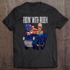 Funny Riding With Joe Biden 4Th Of July Usa Flag Car 2020 Tee