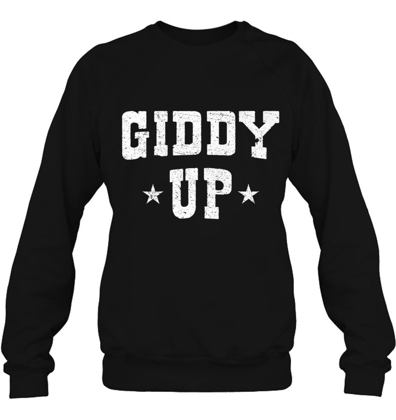Giddy Up Cowboy, Cowgirl White Vintage Retro Rodeo Gift Idea Premium Sweatshirt