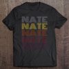 Graphic Tee First Name Nate Retro Pattern Vintage Style Tee