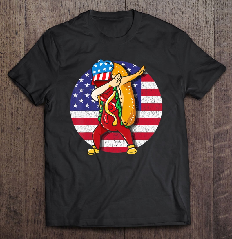 Hot Dog Dabbing 4Th Of July Hotdog Lover Merica Usa Shirt