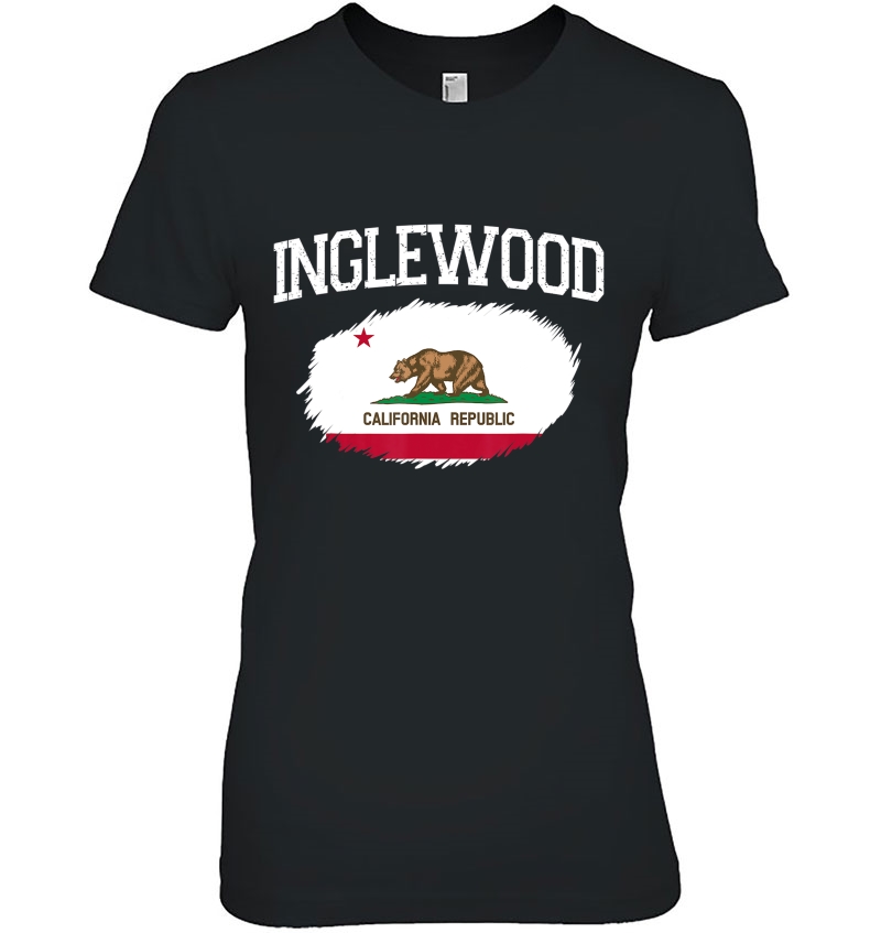 Inglewood Ca California Flag Vintage Usa Sports Men Women Hoodie