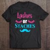 Lashes Or Staches Gender Reveal Party Supplies Shirt Tank Top Tee