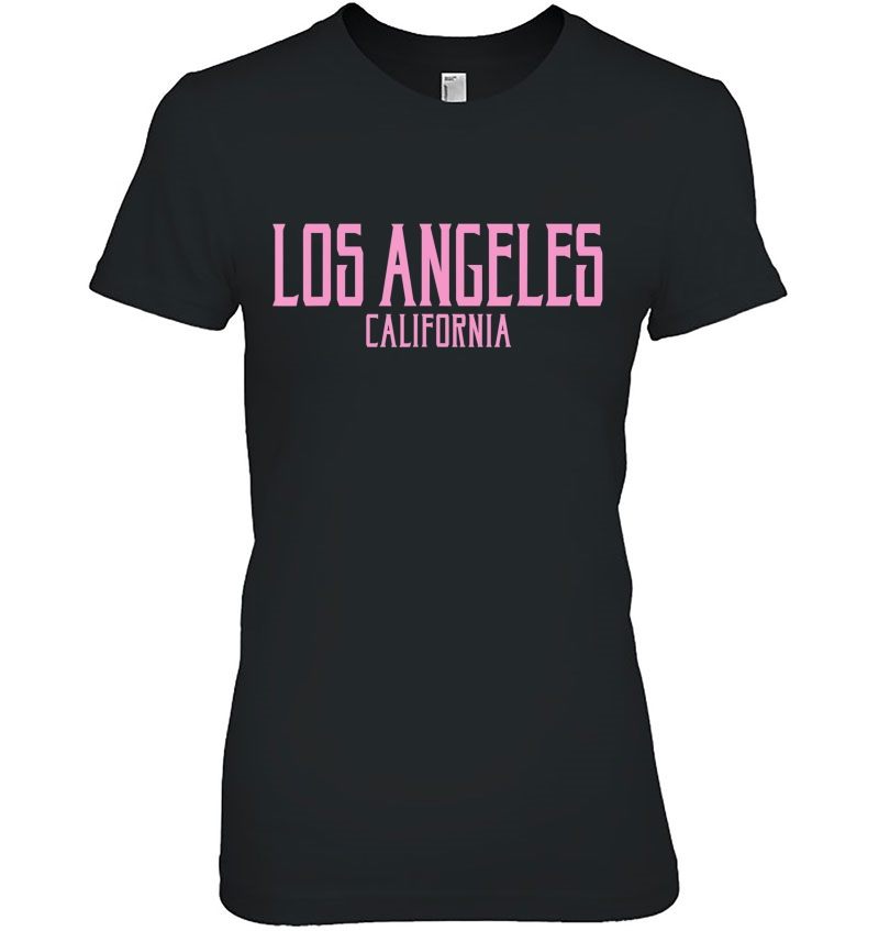 Los Angeles Vintage Text Pink Print Hoodie