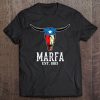 Marfa Texas Bull Longhorns Skull Texan Flag Art Tee