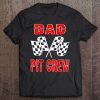 Mens Dad Pit Crew Shirts Car Racing Checkered Flag Birthday Tee