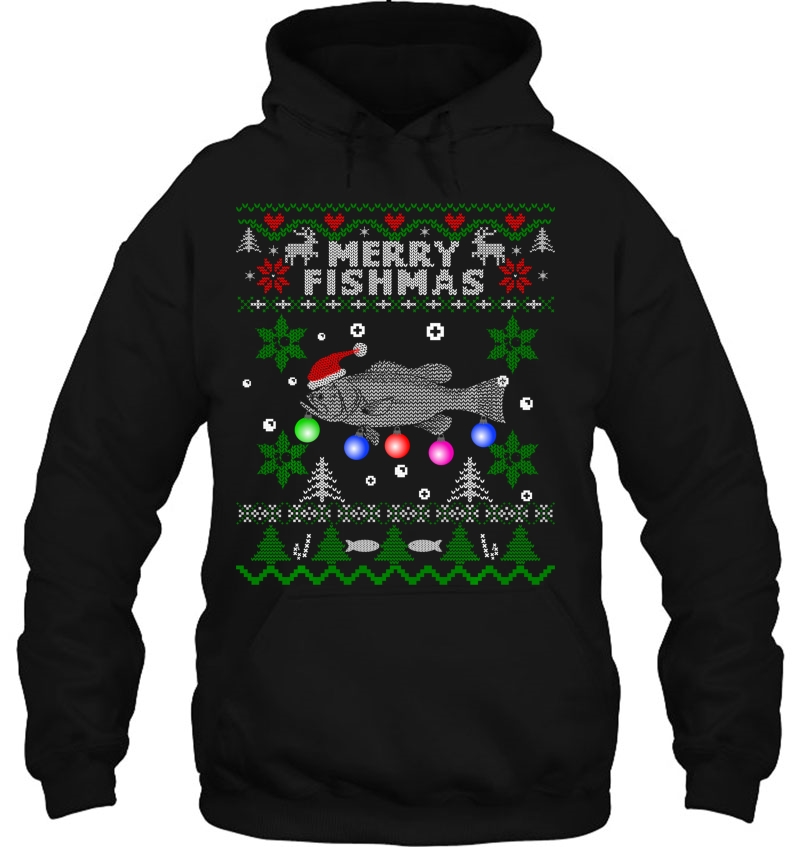 Merry Fishmas Ugly Christmas Fishing Gifts Large Mouth Bass Mugs